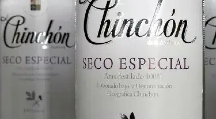 Bottle of Chinchón Seco Especial, Madrid anise spirit at 74 degrees