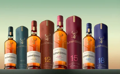 Bottiglie di Glenfiddich The Voyager Collection destinate al travel retail