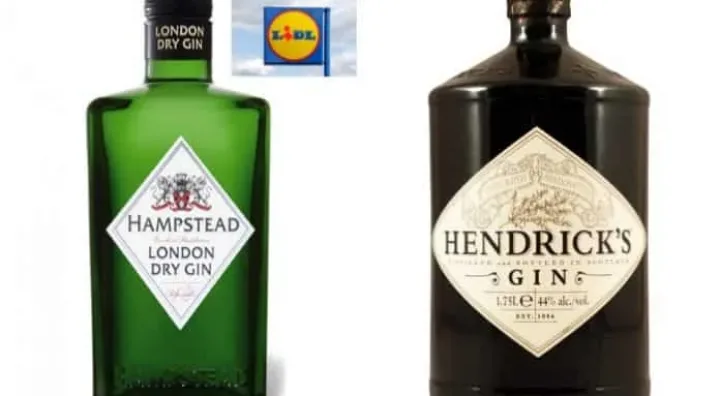 Flasche Hampstead Gin mit Designelementen wie bei Hendrick’s