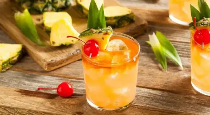 Refreshing Mai Tai cocktail served with rum and tropical character