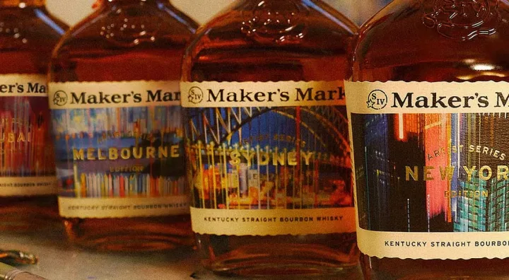Bottiglie Maker’s Mark con etichette artistiche ispirate a città internazionali