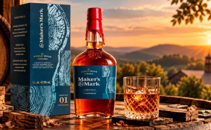 Botella de Maker’s Mark Expedition 01, bourbon con acabado en tres tipos de roble