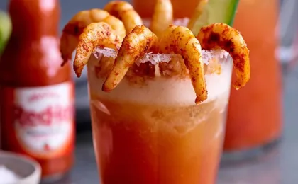 Michelada served as a spicy Mexican beer cocktail with lime and salt