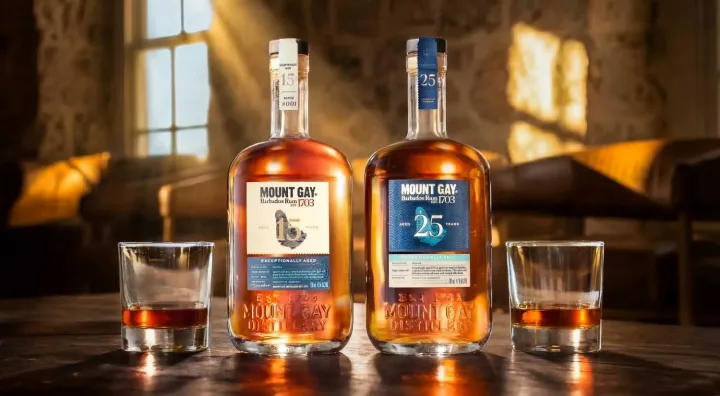 Botellas de Mount Gay Exceptionally Aged 15 y 25 años de Barbados