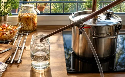 Alambicco e distillazione domestica di alcol in ambito artigianale