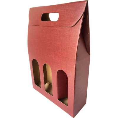 Box for 3 bottles Red