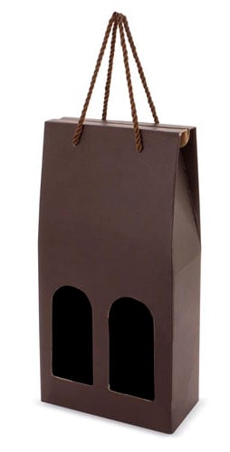 Scatola per 2 Bottiglie marrone