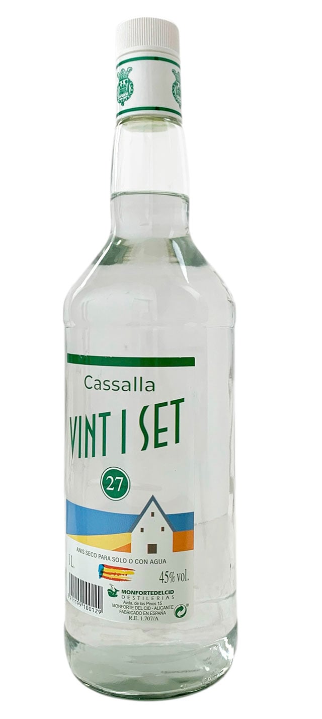 Otros productos de Destilerías Monforte del Cid : Anis Seco Casalla Vint i Set 1 Litro - Imagen del producto