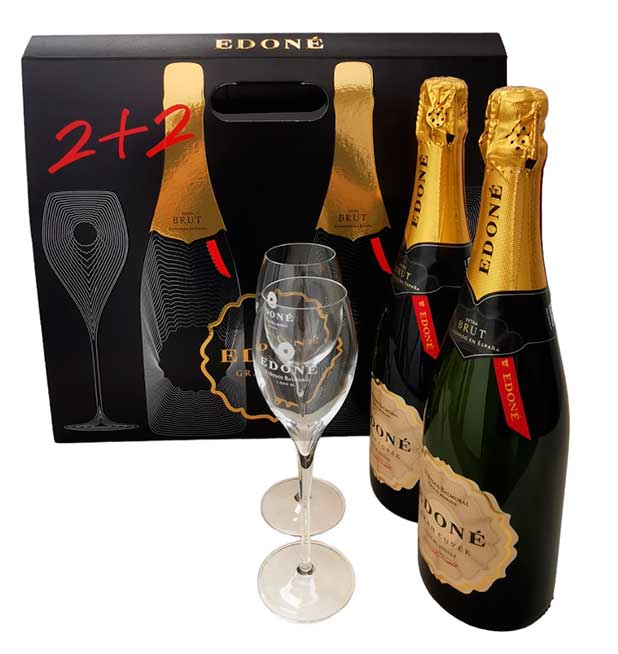 Edoné Gran Cuvée Extra Brut 2 Botellas + Copas