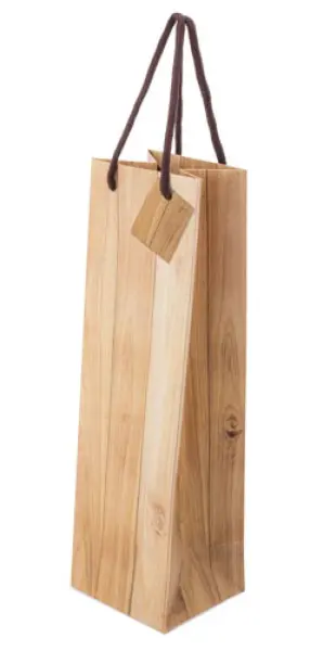 Geschenktasche in Holzoptik für 1 Flasche - Hauptproduktfoto