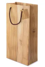 Bolsa imitación madera 2 botellas