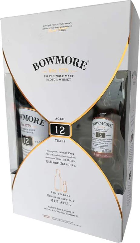 Bowmore Reserva 12 años + Bowmore 15 Darkest 5 cl (Islay) - Fotografía principal del producto