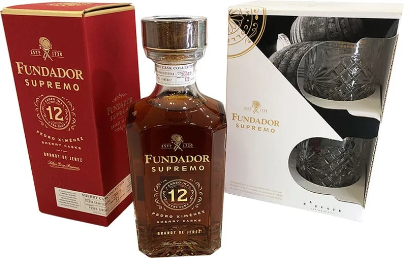 Fundador Supremo 12 Años + 2 Vasos - Fotografía principal del producto