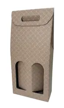 Estuche de cartón 2 botellas decoración rombos