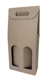 Coffret en carton pour 2 bouteilles avec décoration à losanges
