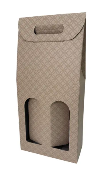 Astuccio in cartone per 2 bottiglie con decorazione a rombi - Foto principale del prodotto