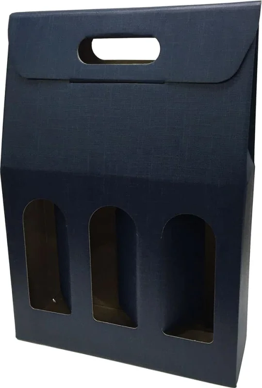 Box for 3 bottles Blue - Main product photo