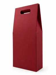Roter Geschenkkarton für 2 Flaschen – Ohne Sichtfenster