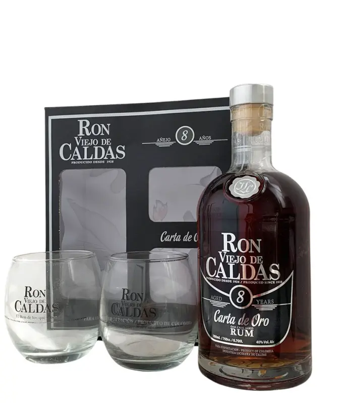 Viejo de Caldas Reserva 8 Años + 2 Vasos - Fotografía principal del producto