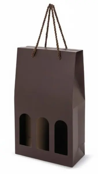 Scatola per 3 Bottiglie marrone - Foto principale del prodotto
