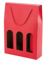 Scatola per 3 Bottiglie Rosso