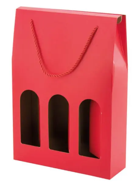Scatola per 3 Bottiglie Rosso - Foto principale del prodotto