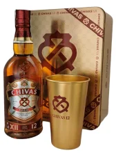 Chivas Regal 12 Year Metal Box + Metal Glass