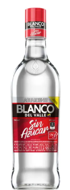Aguardiente Blanco del Valle  Sin Azúcar - Fotografía principal del producto