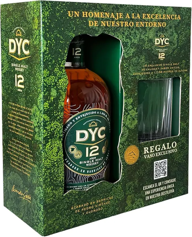 DYC 12 Years Single Malt with glass - Main product photo