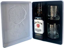 Jim Beam Estuche Metal + 2 Vasos