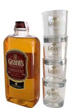 Grant's 1 Litre Plastique + 4 Verres