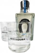 Herradura Plata + 2 Glasses