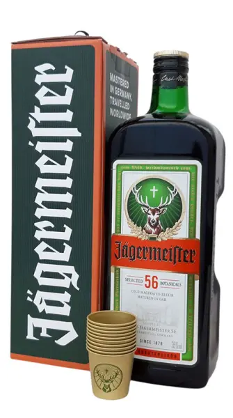 Jagermeister 1.75 Litros + 10 Vasos de metal - Fotografía principal del producto