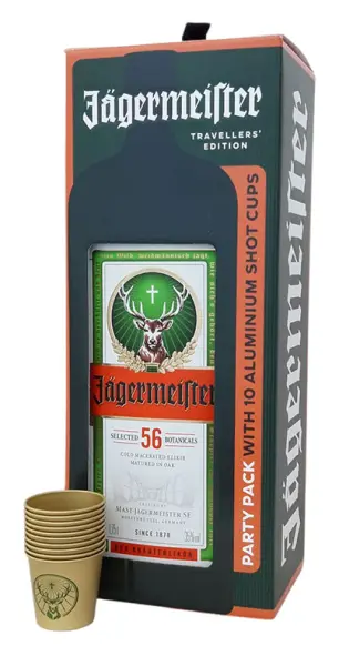 Jagermeister 1.75 Liter + 10 Metall-Schnapsgläser - Bild 2 des Produkts
