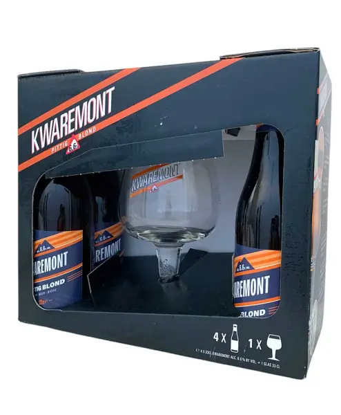 Kwaremont Blond 4 Flaschen + Glas - Hauptproduktfoto