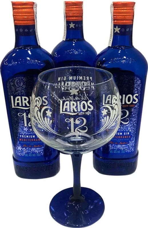 Larios 12 3 botellas + 6 Copas (España) - Fotografía principal del producto