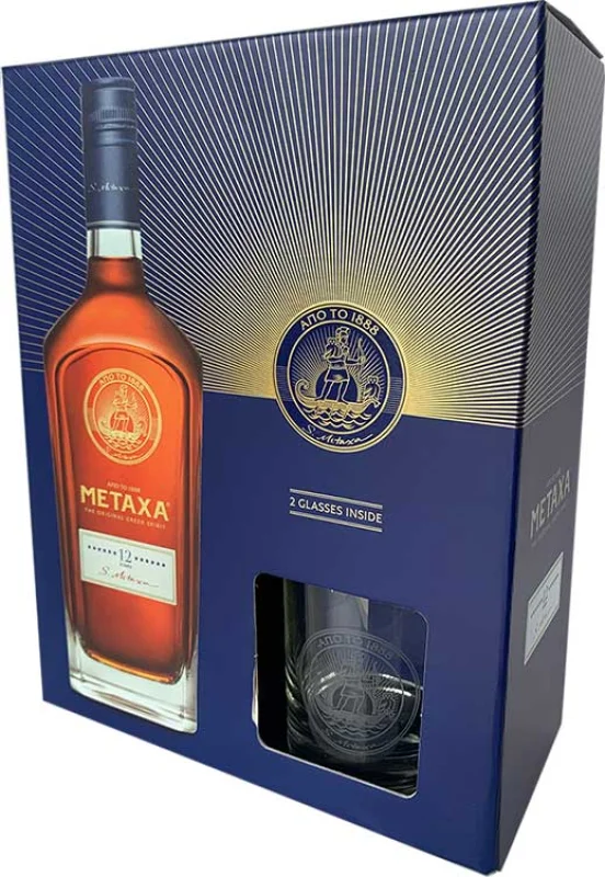 Metaxa 12 Stars + 2 Vasos - Fotografía principal del producto
