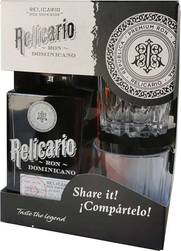 Relicario Reserva 12 Años + 2 Vasos (República Dominicana) - Fotografía principal del producto