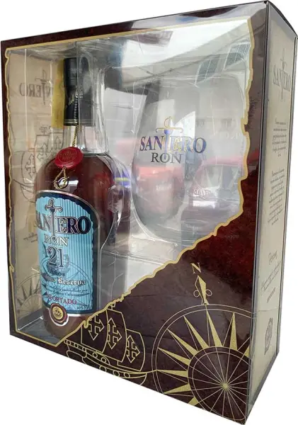 Santero 21 Jahre + Glas - Hauptproduktfoto