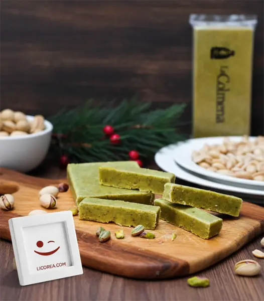 Grüner Pistazien-Turrón La Colmena 200g - Bild 2 des Produkts