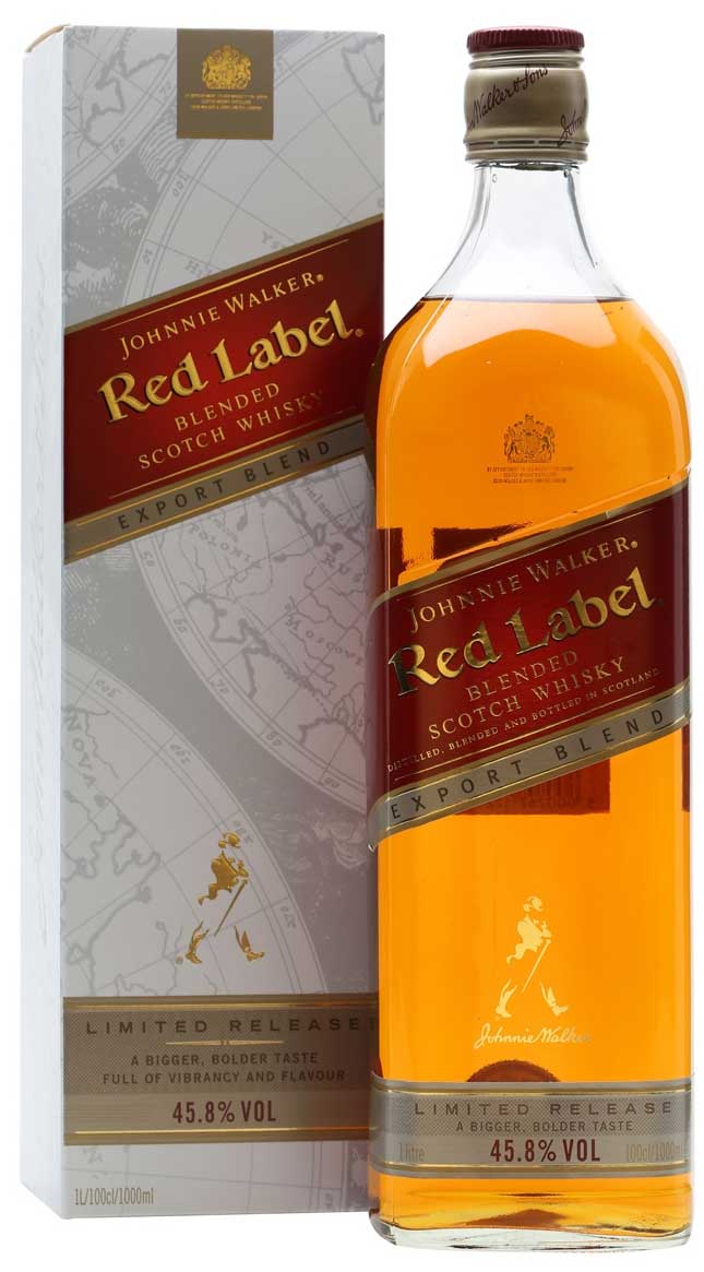 Collection of Johnnie Walker Red Label : Johnnie Walker Red Label Export Blend 1 Liter - Image of the product