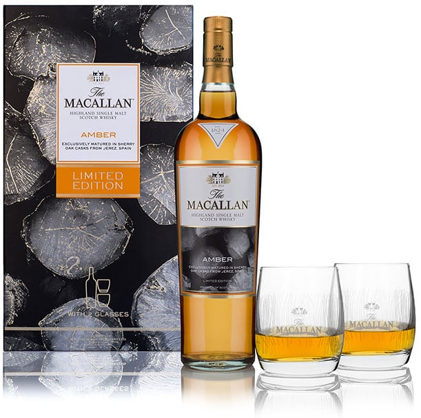 Macallan Amber Edición Limitada Estuche 2 Vasos 2016 (Speyside)