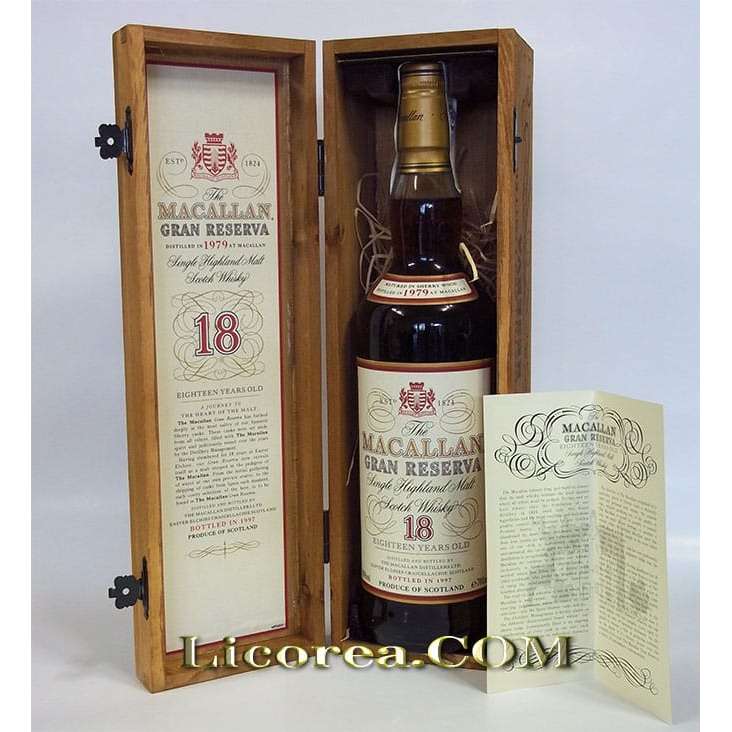 マッカランの木箱　MACALLAN GRAN RESERVA 18年　1979 THE MACALLAN GRAN RESERVA 18 YEARS OLD 1979 | Distilled