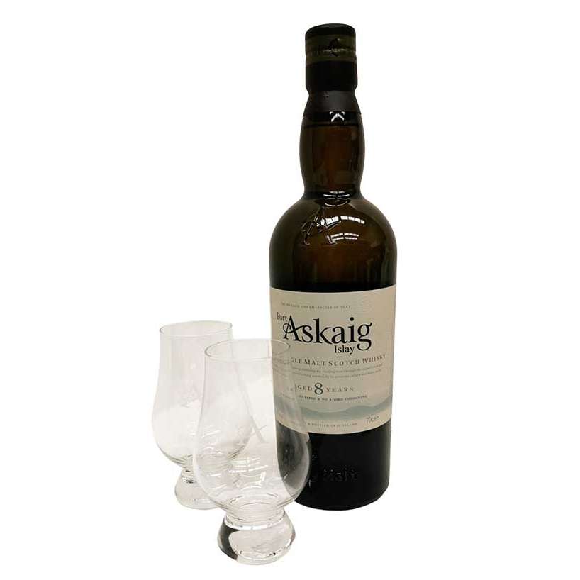 Comprar Whisky Whisky Escocés Malta Port Askaig 8 años + 2 Vasos Glencairn (Islay) Online