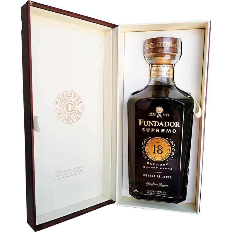 Brandy Cognac Fundador Supremo 18 Años 1 Litro LICOREA