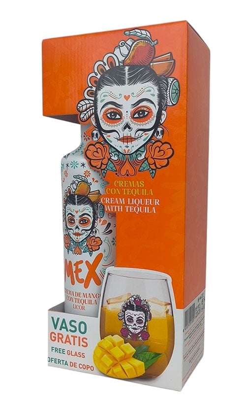 Otros productos de Destilerías J. Borrajo : Mex Crema de Mango con Tequila + Vaso - Imagen del producto